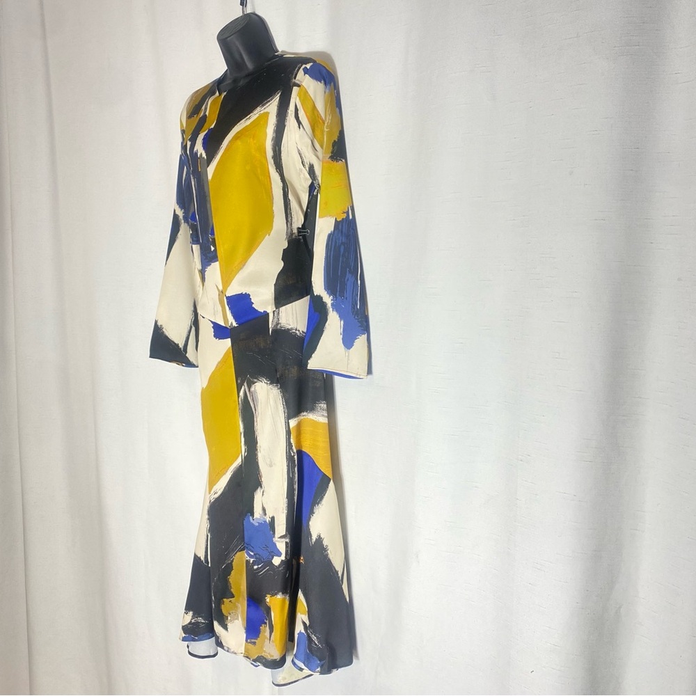 ZARA NWT WOMAN ROUND NECK PRINTED MIDI DRESS MULTICOLORED SIZE M - Picture 8 of 16
